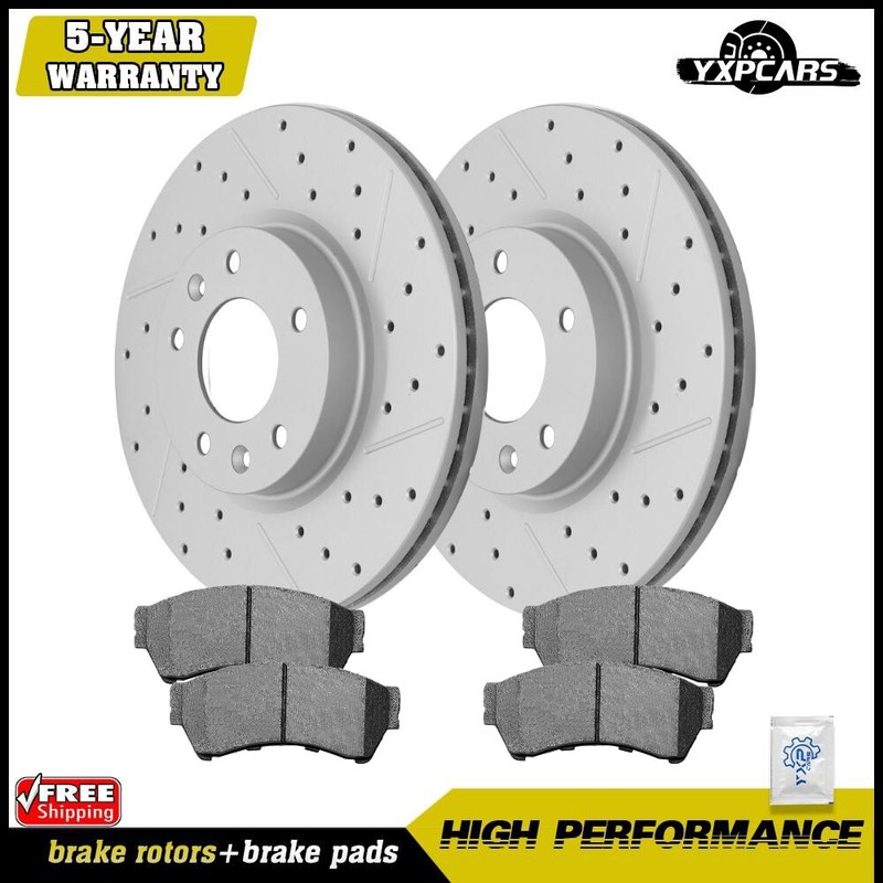 Front Disc Brake Rotors + Ceramic Brake Pads for 2006 – 2012 Fusion Mazda 6 MKZ