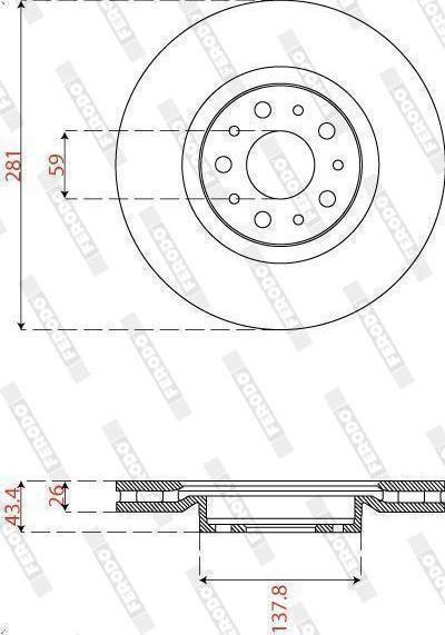 2X Brake Disc Ferodo DDF2776C for Fiat Tipo Estate (356_, 357_) 1.4 2016-2020 gallery