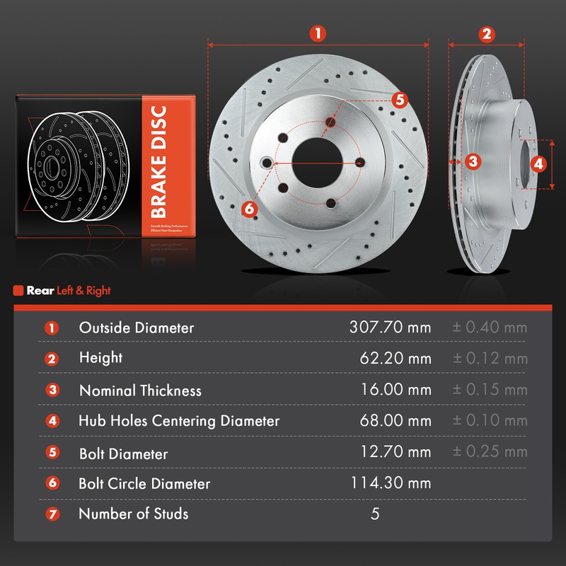 Drilled Rotors for Nissan 350Z 370Z Maxima INFINITI EX35 EX37 G25 G35 G37 Rear gallery