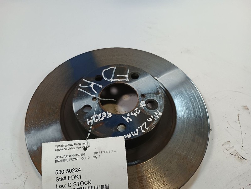Front Rotor from 2017 Subaru Forester 12353734