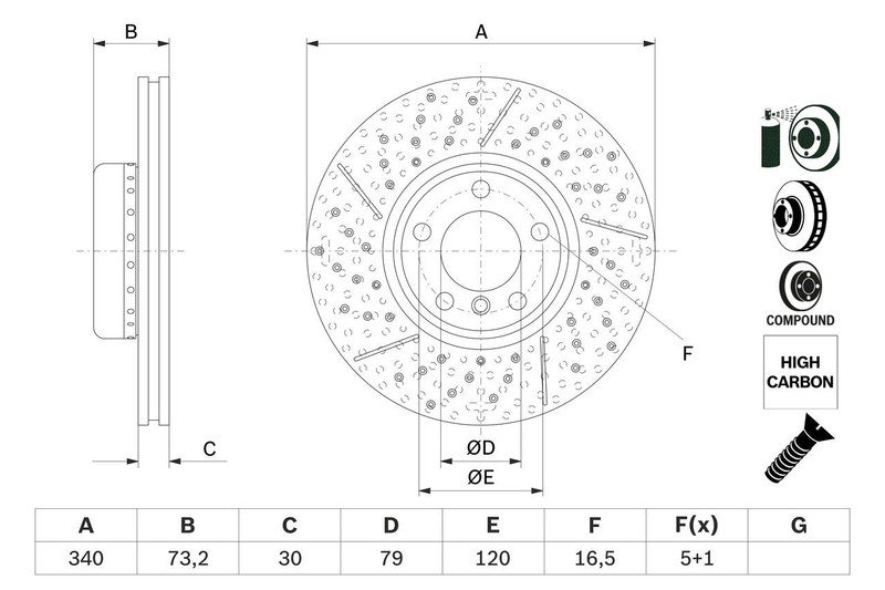 X2 PCS L&R SIDES BRAKE DISC 0986479E12 gallery
