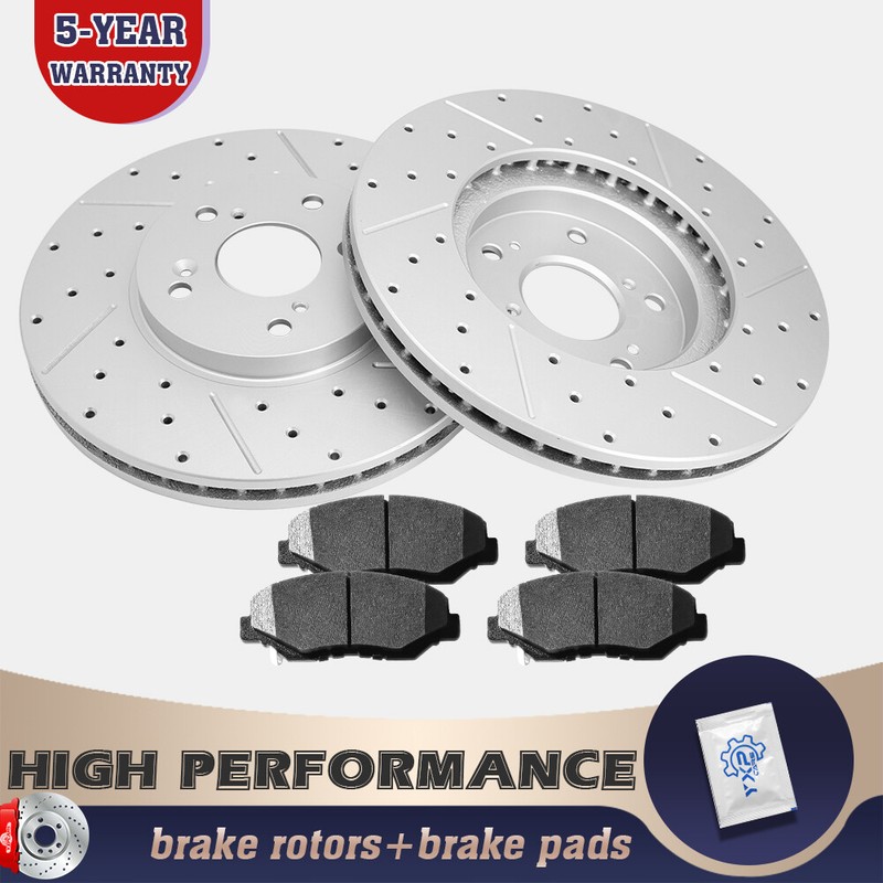 Front Brake Rotors + Ceramic Brake Pads for 2003 – 2006 2007 2008 Honda Pilot