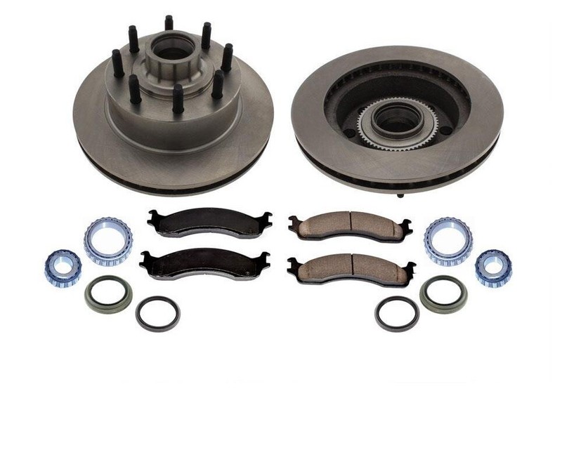 Fits 1995-07 Ford Econoline 4 Wheel ABS E250 New Brake Disc Rotors Bearings Pads