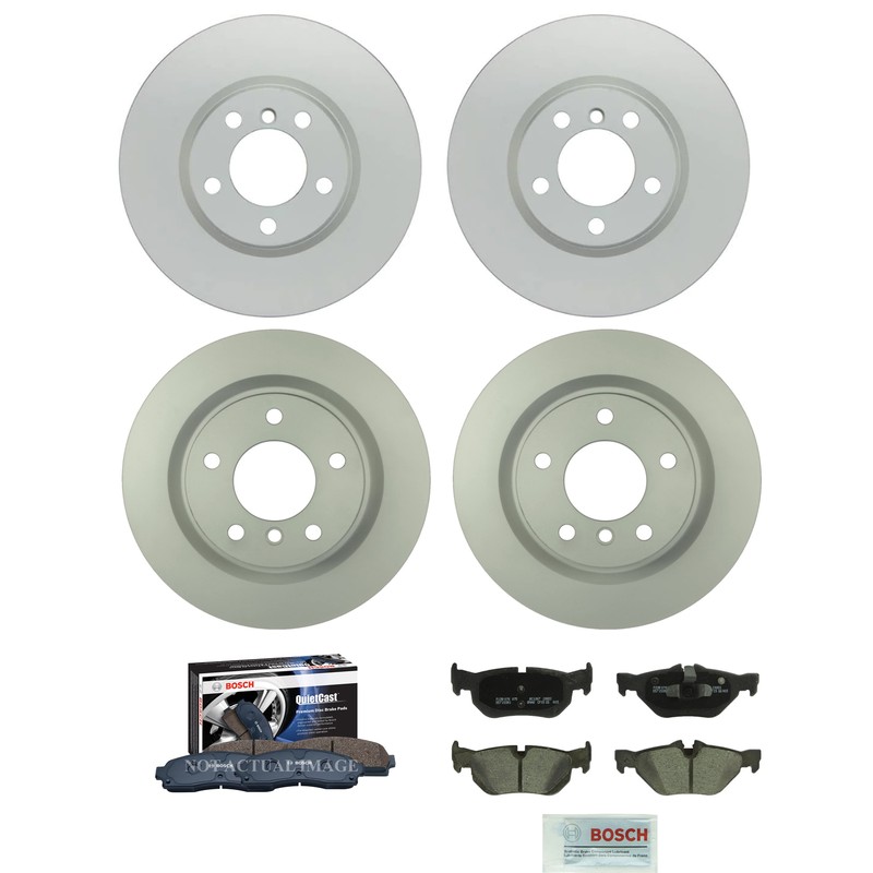 Akebono Disc Brake Pad and Rotor Kit Front and Rear 330mm/300mm Ceramic