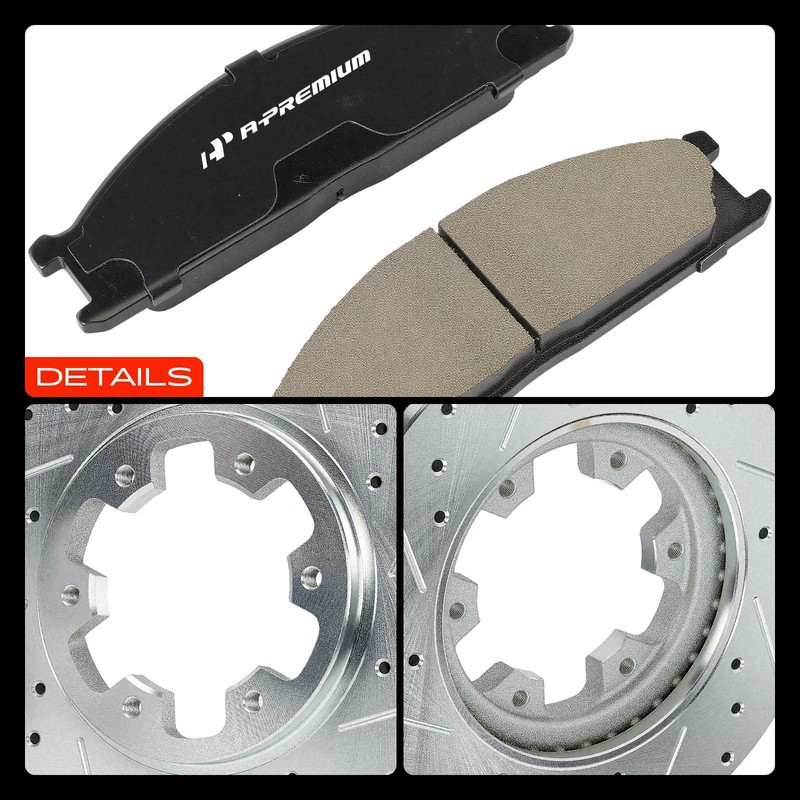 6x Drilled Brake Rotors & Ceramic Pads Front for Nissan Pathfinder 1987-1995 D21 gallery