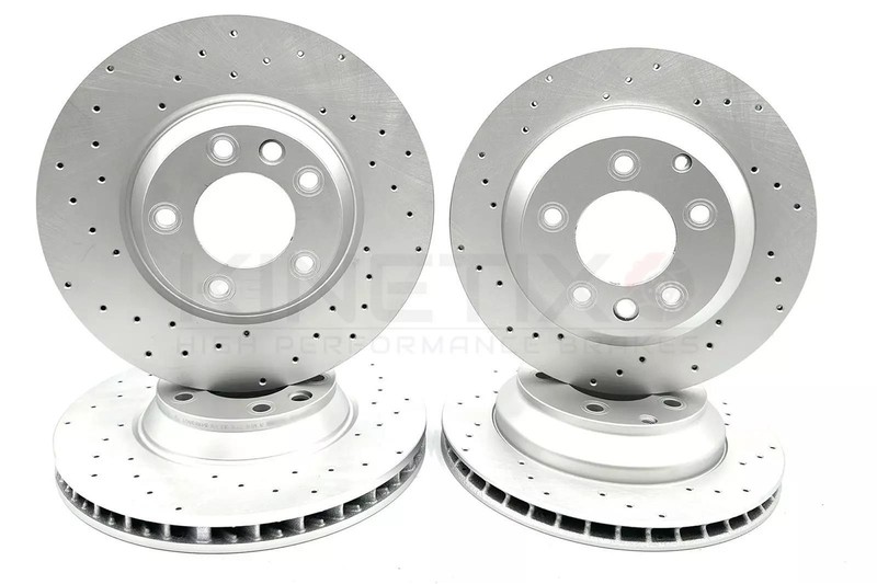 FOR PORSCHE CAYENNE 3.6 FRONT REAR DRILLED BRAKE DISCS PADS WEAR WIRE SENSORS gallery