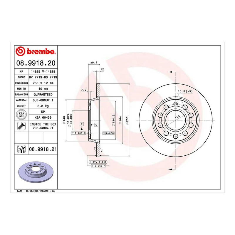 For Audi A4 2.0L L4 2005 Brembo Rear Brake Kit Low-Met Pads Coated Disc Rotors gallery