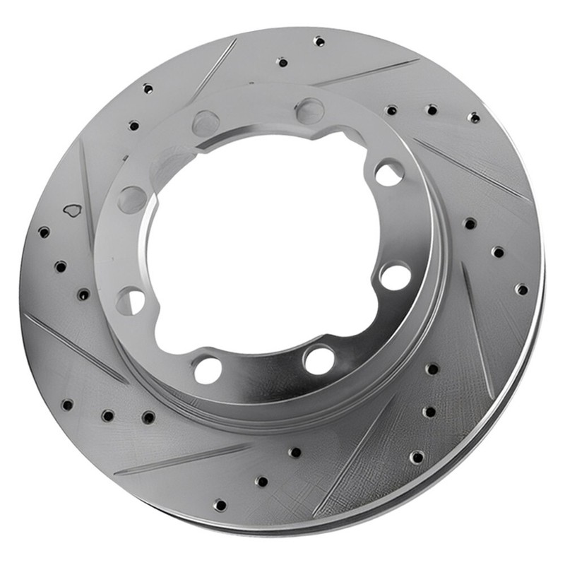 Front Drilled-Slotted Disc Brake Rotors With Pads For Chevrolet K3500 00-90 gallery