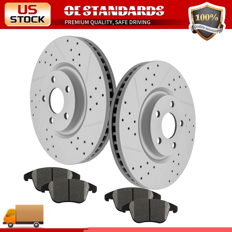 Front Disc Rotors Ceramic Brake Pads for 2019 2020 Ford Police Responder Hybrid