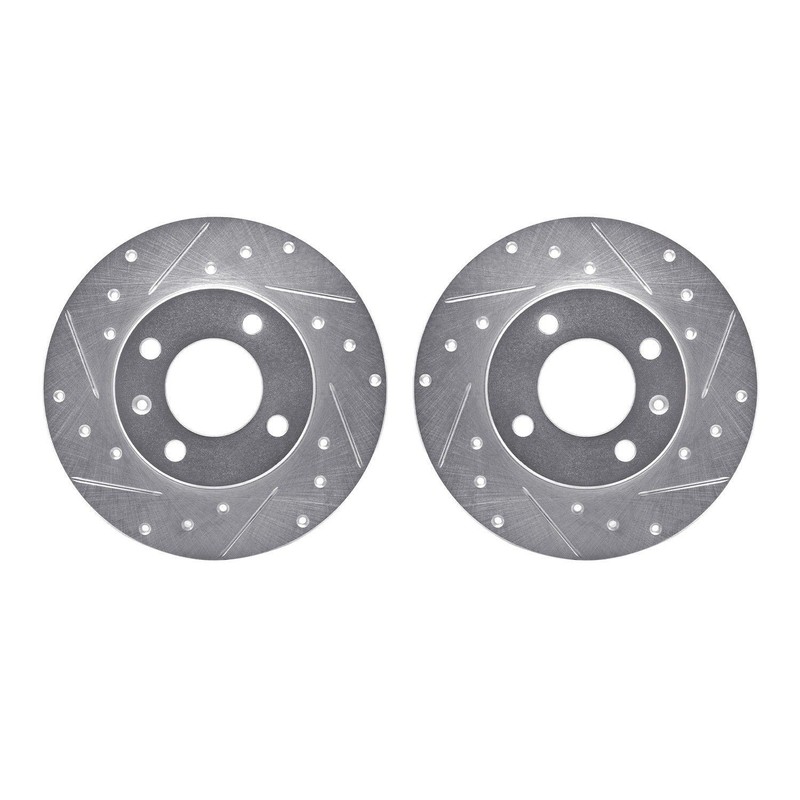 Dynamic Friction 7002-74000 DFC Brake Rotors – Drilled & Slotted – Silver