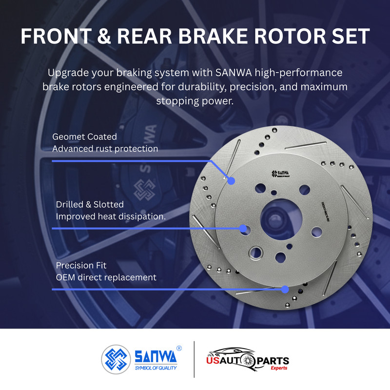 SET OF FRONT & REAR BRAKE ROTOR GEOMET COATED D&S KIT FOR LEXUS IS350 2006-2013 gallery