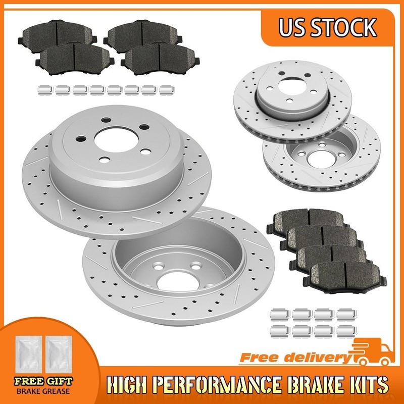 For 2007-2011 2012 Dodge Nitro Jeep Liberty Front Rear Drilled Brake Rotors Pads