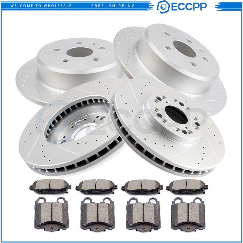 Front Rear Drilled Brakes Rotors Ceramic Pads for Lexus GS300 GS400 GS430 IS300