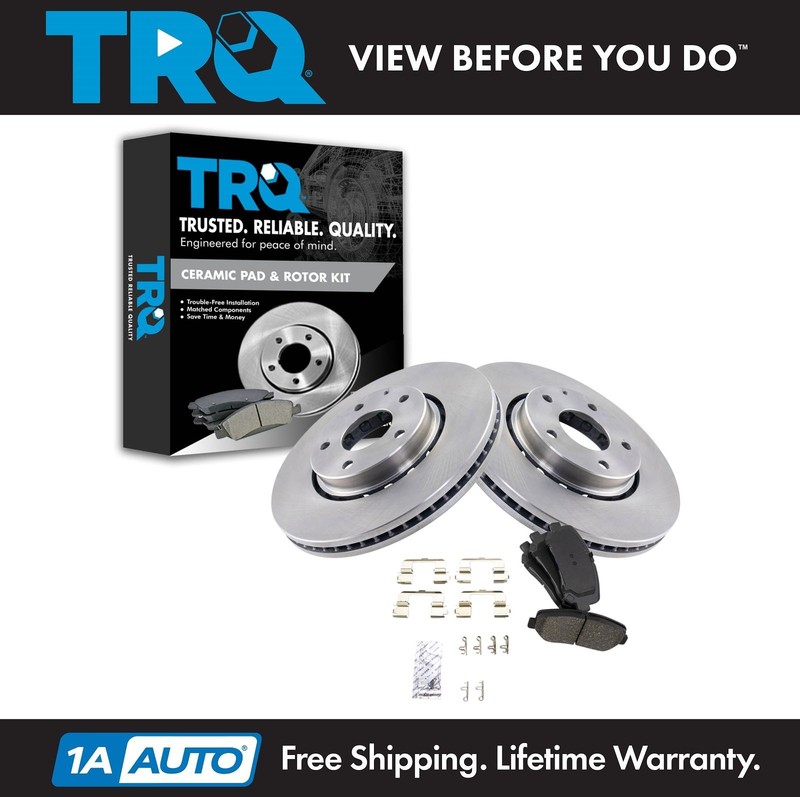 TRQ Front Brake Pad & Rotor Kit Brake Rotor For 2016-2023 Mazda CX-5