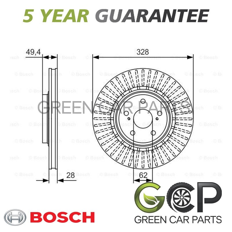 Bosch Front Brake Disc Fits Toyota RAV4 2012-2024 #2 4351248110 4351248130