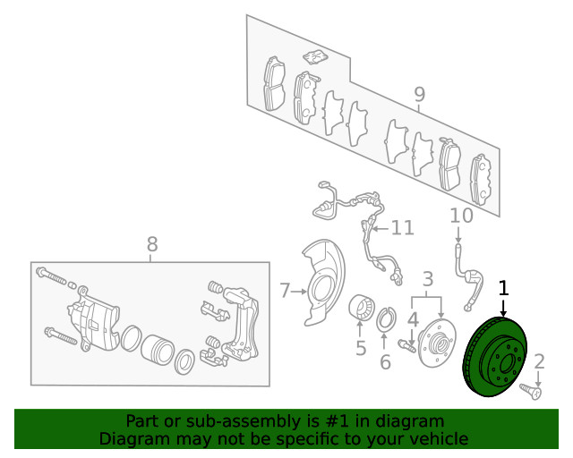 Genuine Acura Disk Front Brake (17") 45251-SEP-A51 gallery