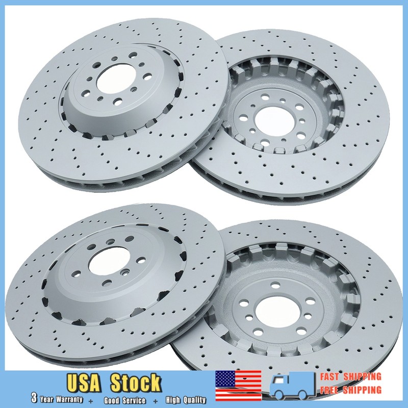 For BMW F06 F10 F12 M5 M6 4PCS Front & Rear Vented & Drilled Disc Brake Rotors