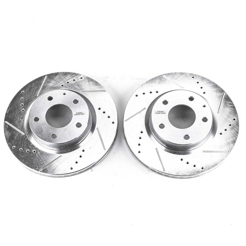 PowerStop Evolution Drilled Slotted Rotors Pair Front For Mazda 3
