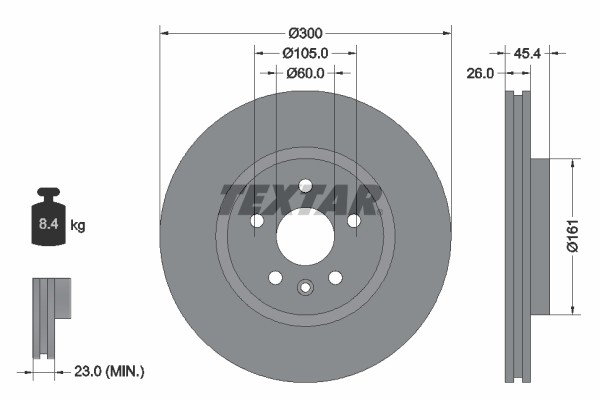 Textar 92277205 Brake Disc for Chevrolet, Holden, Opel, Vauxhall gallery