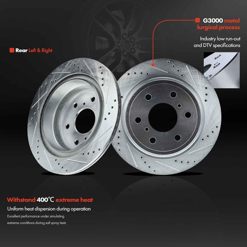 Front and Rear Drilled Rotors for Chevrolet Silverado 1500 Suburban Cadillac GMC gallery