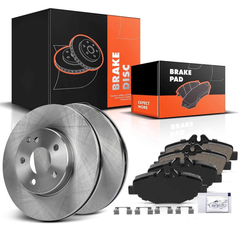 New Front Brake Rotors & Brake Pads for Mercedes-Benz E320 2003-2009 E350 07-09