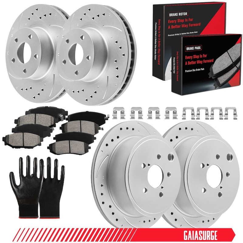 10.9in Front + 11.3in Rear Brake Rotors Brake Pads for 2008-2010 Subaru Impreza
