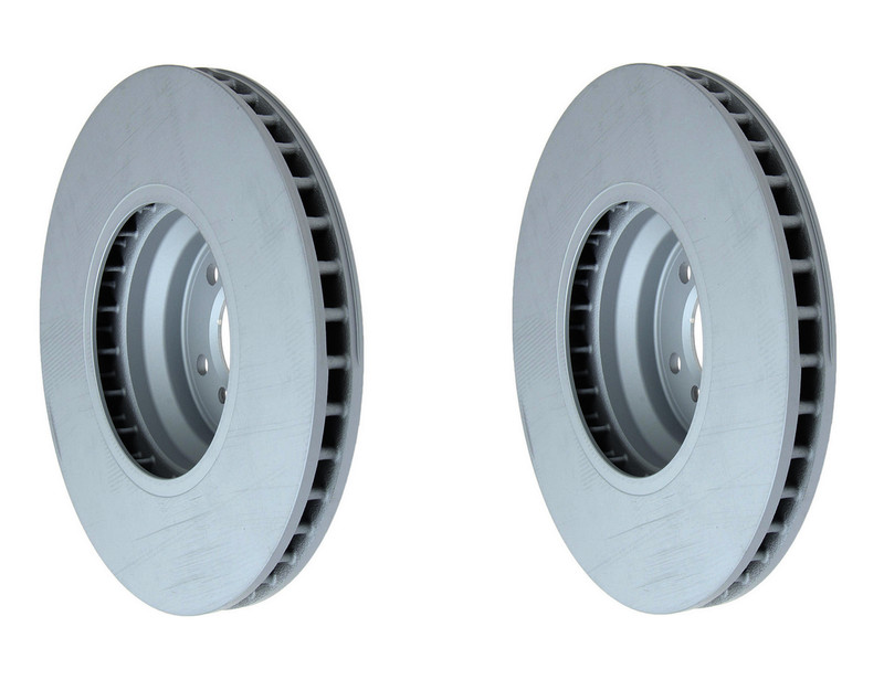 x2 ZIMMERMANN COATED FRONT Brake Disc Rotor Kit For BMW 2007 2008 Alpina B7 E65