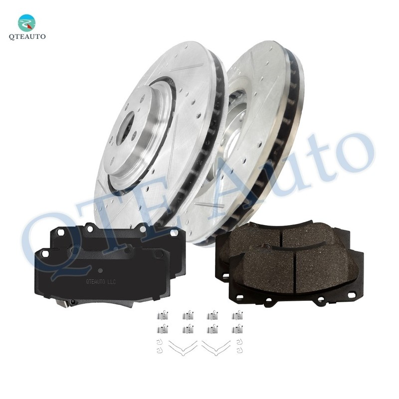 6PC Front 328mm Drilled Brake Rotors-Ceramic Brake Pad To 2015-2017 Lexus NX200t