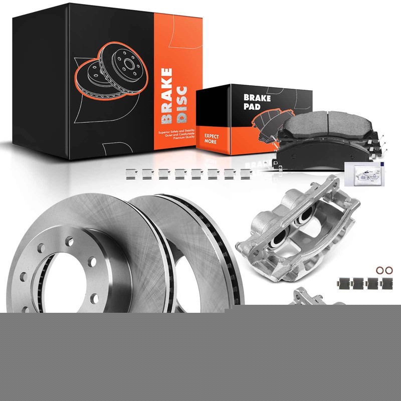 Disc Brake Rotor & Pad + Brake Caliper for Dodge Ram 2500 3500 09-10 Ram Front