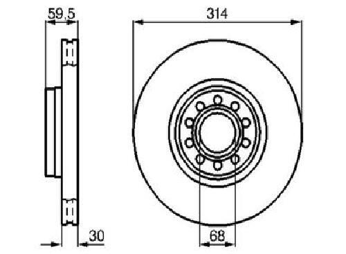 Original Bosch brake disc 0 986 478 617 for Audi