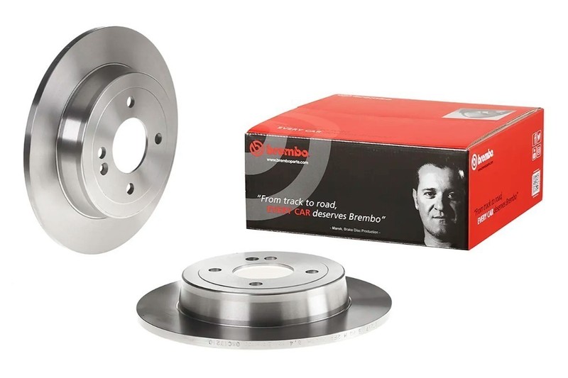 Brembo 08.C172.10 Prime OE Equivalent Solid Brake Rotors – Rear Pair