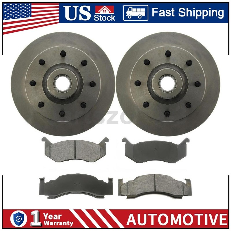 Front Brake Rotor Brake Pad 3PC for Dodge B350 5.2L 1981 – 1994
