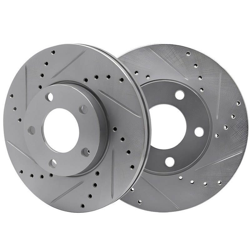 Front Vented, Drilled & Slotted Brake Rotors W/ Pads for Mazda 3 13-04; 278mm gallery