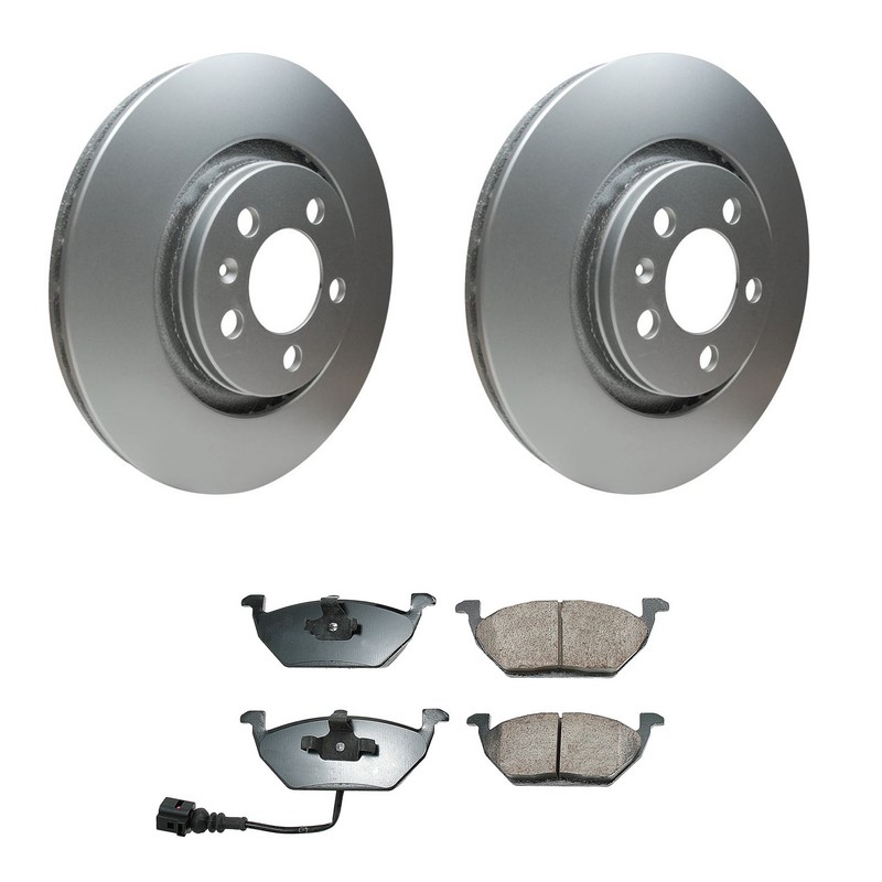 Hella Front Rotors Akebono EURO Ceramic Disc Brake Pads Kit For VW Golf Jetta