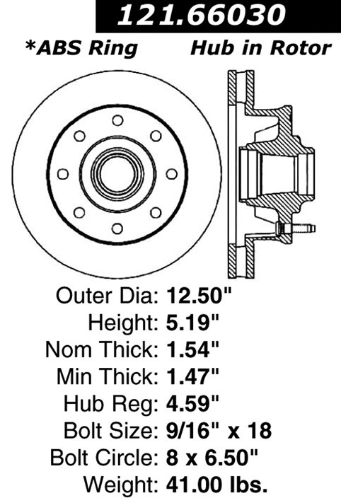 Front Disc Brake Rotor for P30, P3500, Ram 2500 Van, G30, G3500 (121.66030) gallery