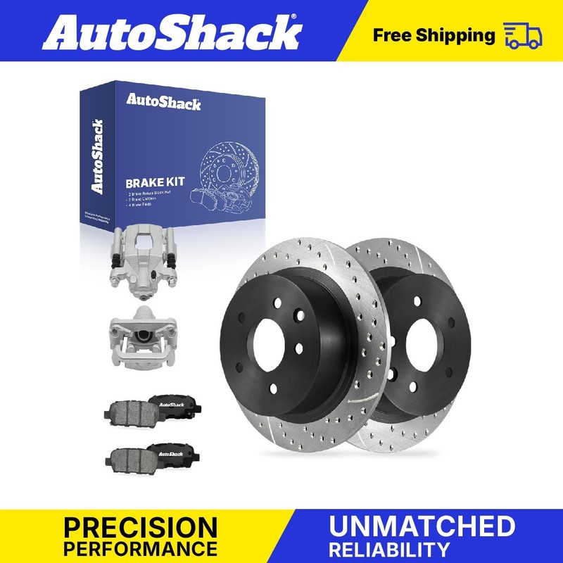 Rear Drilled Slotted Brake Rotors Pads Calipers for Nissan, Altima 02-06, 09-23