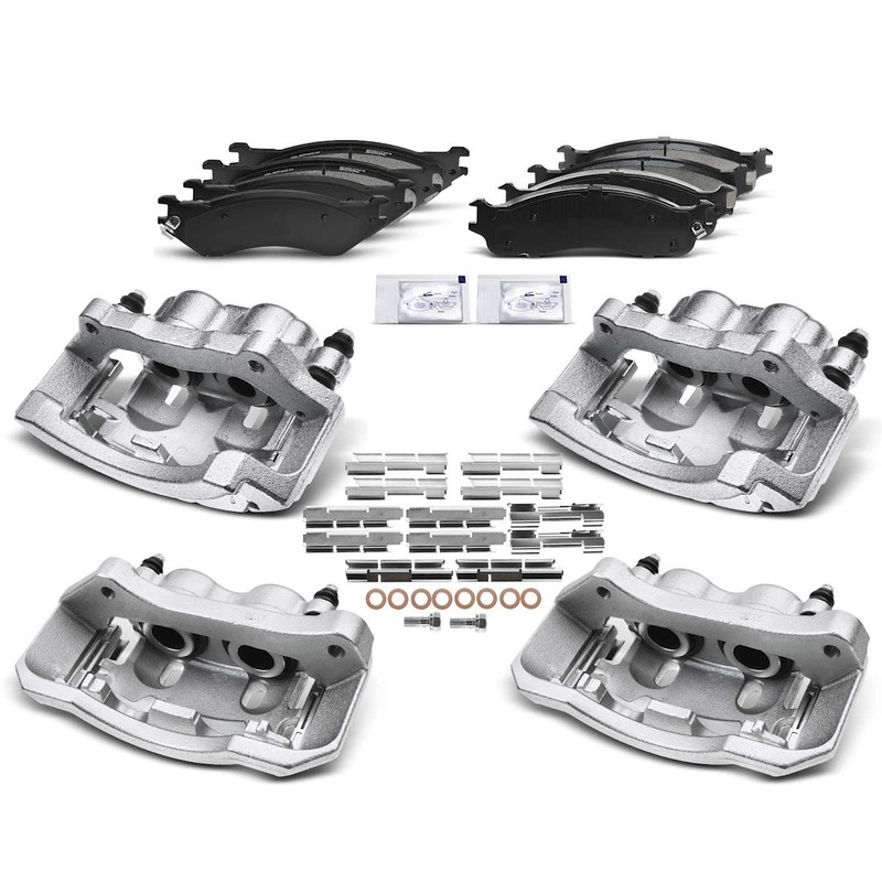 Brake Kit With Calipers 4-Wheel Set Front & Rear for Ram Truck Dodge 1500 2500
