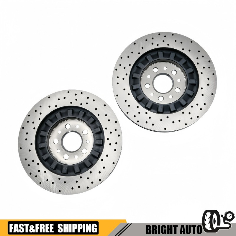 2*Front Floating Drilled Vented Rotor For Maserati Ghibli Quattroporte 670030935