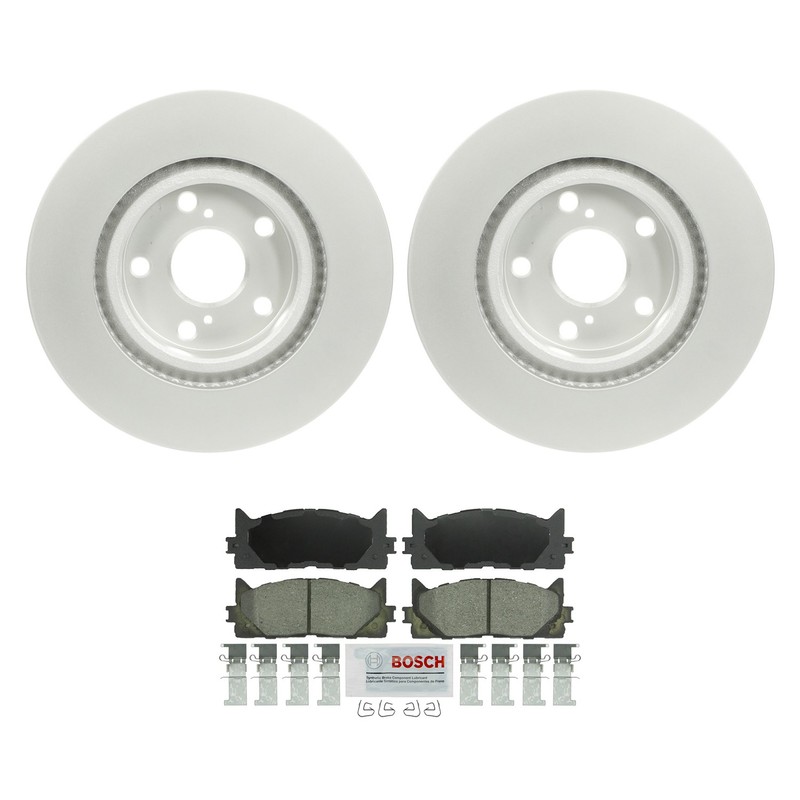 Bosch Front Rotors & Severe Duty Semi-Met Disc Brake Pad Kit For Camry ES300h