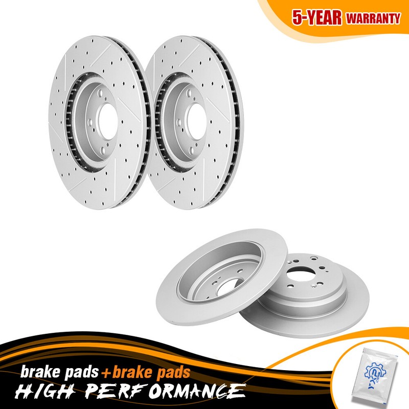Front Rear Drilled Brake Disc Rotors For 2007 – 2015 Honda Pilot Acura MDX