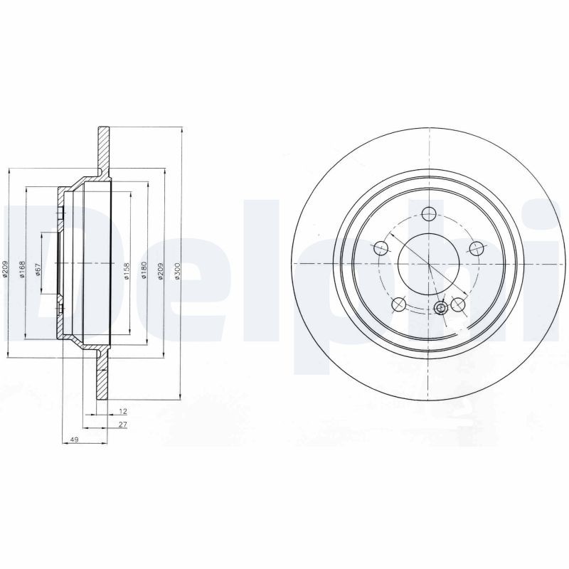 Delphi BG4298C Brake Disc for Mercedes-Benz