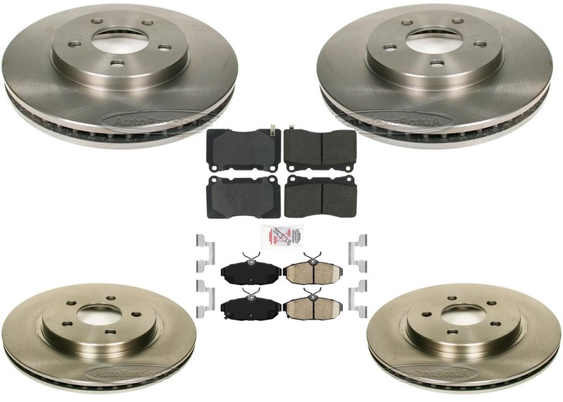 Front & Rear Brake Disc Rotors Brake Pads Fits 07-11 Mustang 5.4L Shelby GT500