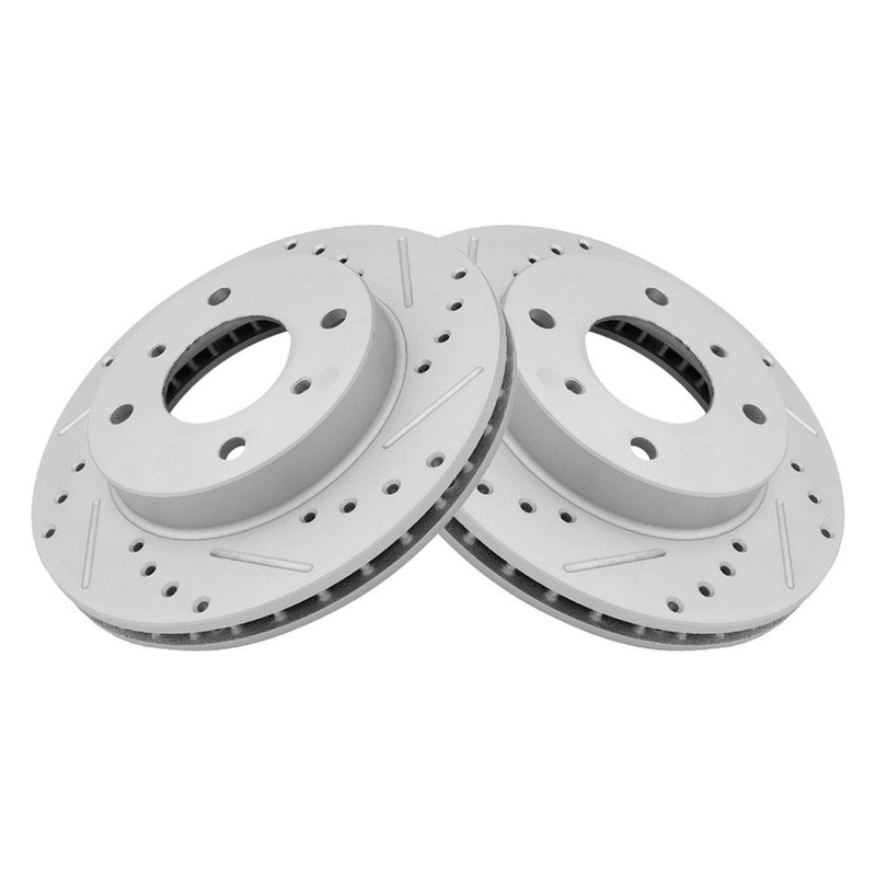 New Performance Brake Rotor Drilled & Slotted Front Coated Pair For Nissan gallery