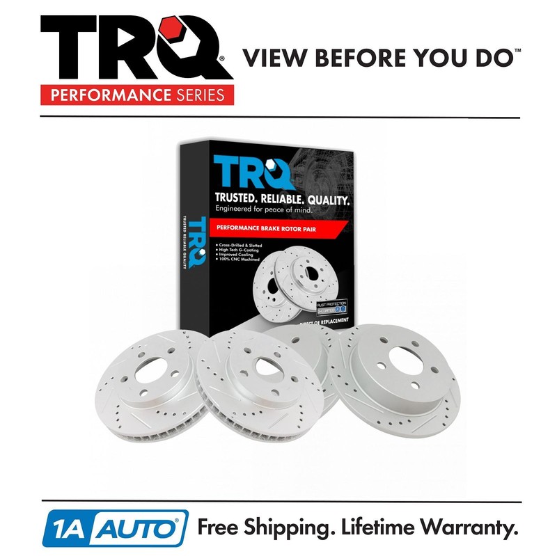 TRQ Brake Performance Rotor Front & Rear Kit of 4 for Buick Chevy Olds Pontiac