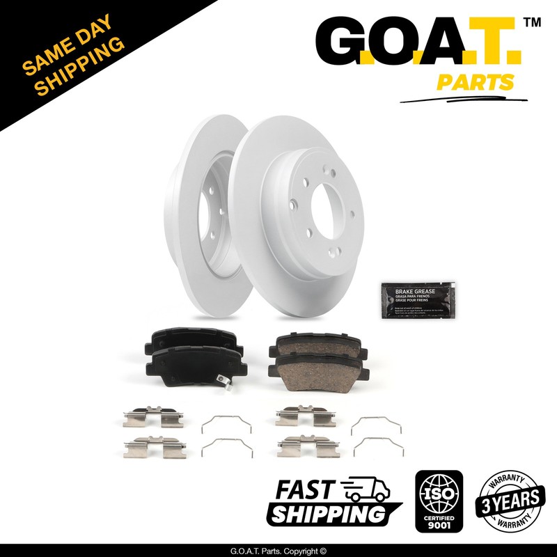 Rear Brake Rotor & Ceramic Pad w/Hardware for 12-17 Hyundai Azera Kia Optima