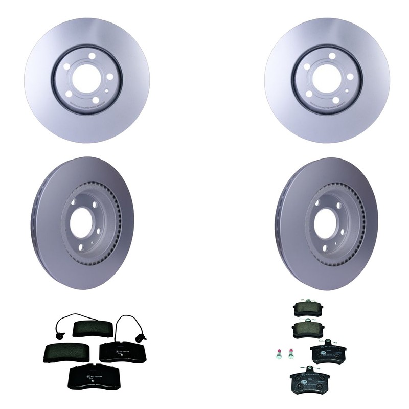 Hella Front Rear Rotors Low-Metallic Disc Brake Pad Kit For A8 Quattro Base L