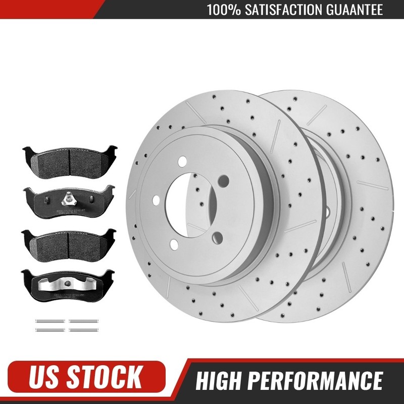 Rear Drilled Disc Rotors Brake Pads For Ford Explorer Mercury Mountaineer 02-05