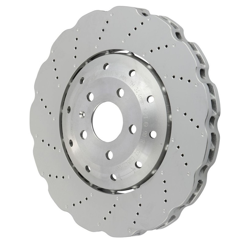 SHW 2 Pieces Floating Pin-Drive Wavy Brake Rotors for 14-21 Audi R8 365mm [F] gallery