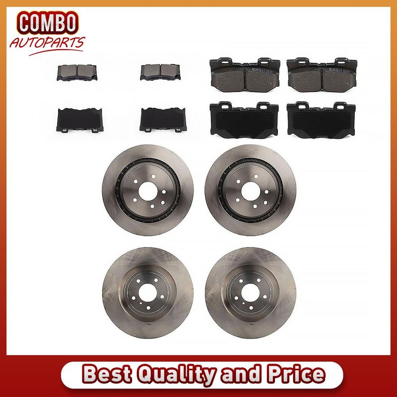 Front & Rear Brake Rotors Brake Pads Fits 2008-2013 INFINITI G37