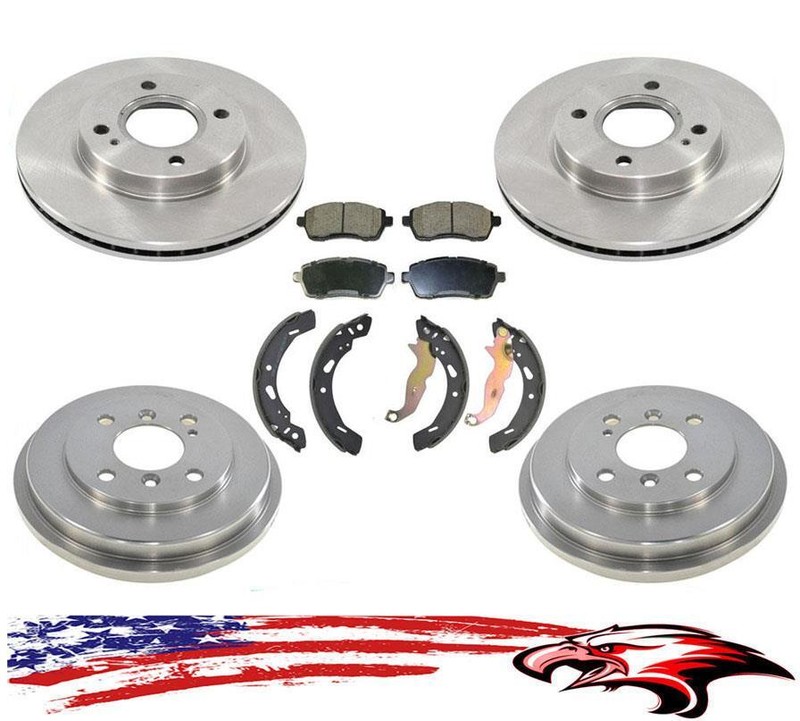Front and Rear Brake 6pc Kit for Ford Fiesta 2011-2019 with Rear Brake Drums